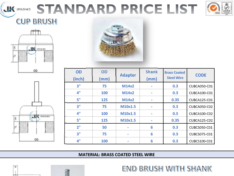 Cup Brush and End Brush with shank